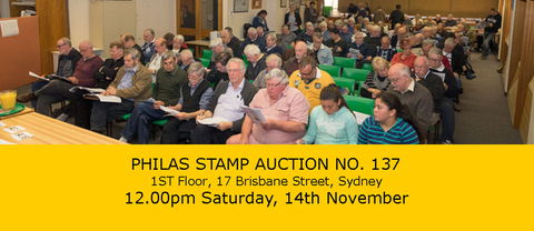 PHILAS Stamp Auction No. 137 - Sydneys Hotel 1