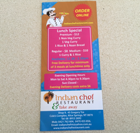 Indian chef restaurant  Take away - Sydneys Hotel